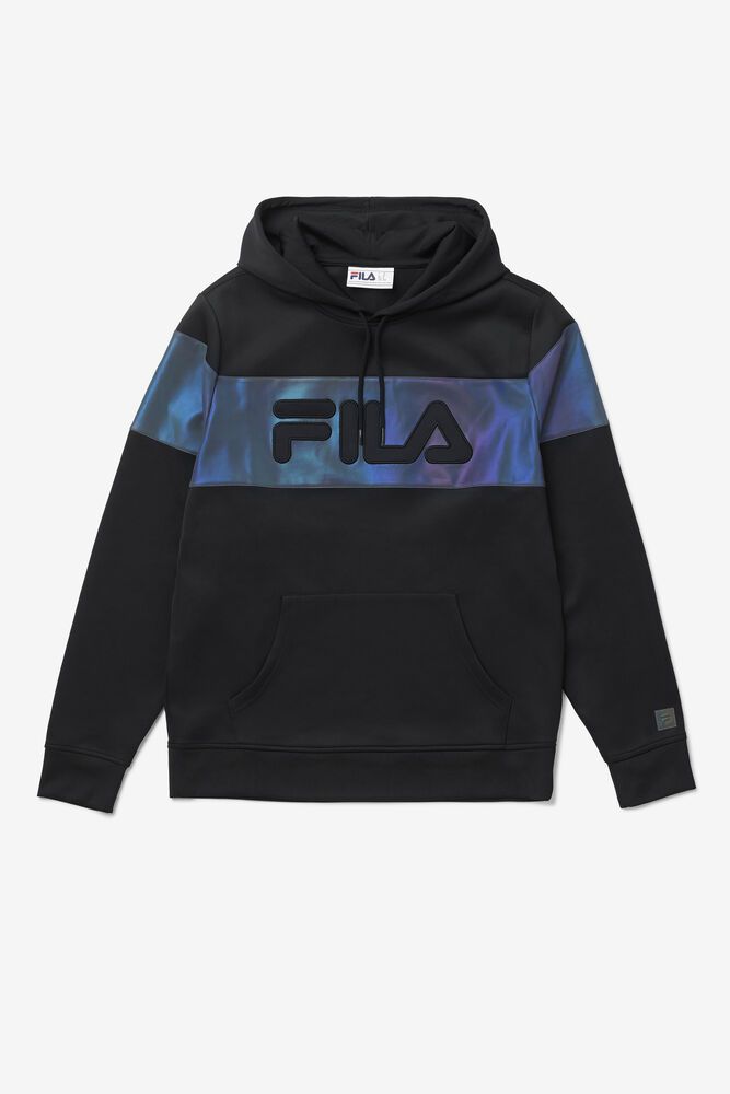 Fila Lando Black Hoodie Mens - NZ 71982-CBJS